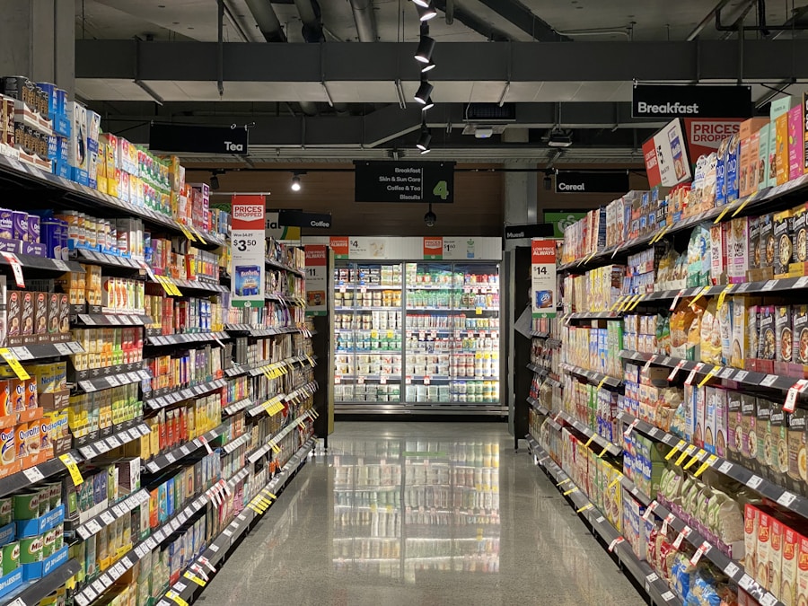Well-organized general store shelves